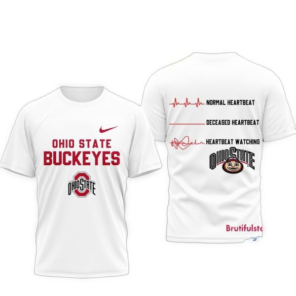 Ohio State Buckeyes NCAA Heartbeat Unisex 3D Shirt 1