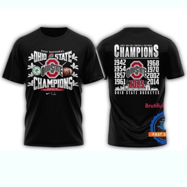 Ohio State Buckeyes NCAA National Champions Unisex T Shirt 1