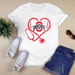 Ohio State Buckeyes Nurse Heartbeat Stethoscope T Shirt
