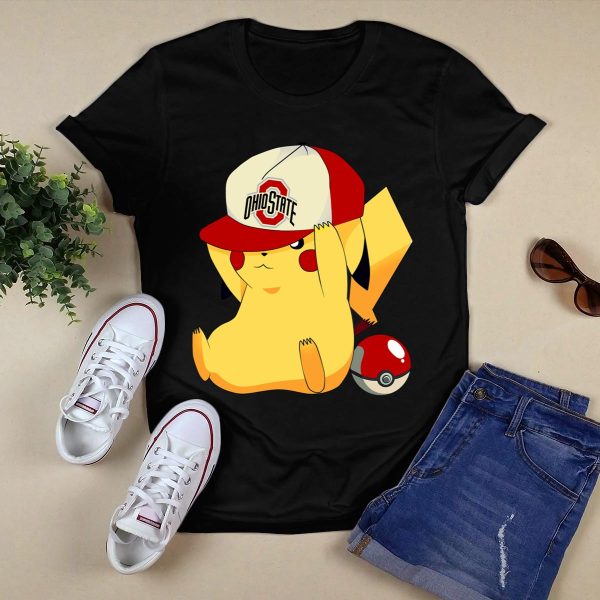 Ohio State Buckeyes Pikachu Pokemon Shirt Black 1