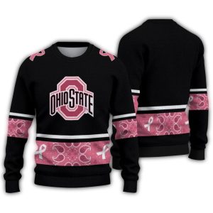 Ohio State Buckeyes Pink Ribbon Black Pink Ugly Sweater