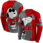 Ohio State Buckeyes Playful Snoopy All-over Print Sweatshirt