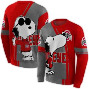 Ohio State Buckeyes Playful Snoopy All-over Print Sweatshirt