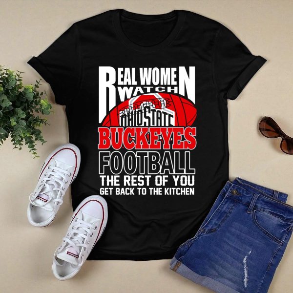 Ohio State Buckeyes Real Women Watch Football T Shirt Black 1