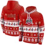 Ohio State Buckeyes Reindeer Motif All-Over Print Hoodie