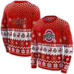Ohio State Buckeyes Reindeer Motif All-over Print Sweatshirt