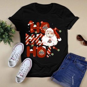 Ohio State Buckeyes Santa Claus Ho Ho Ho Christmas Holiday Spirit T Shirt