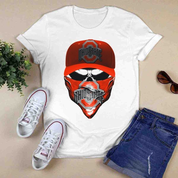 Ohio State Buckeyes Skull Bandana Hat T Shirt 0
