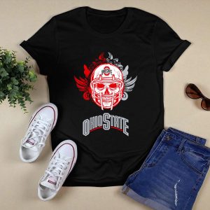 Ohio State Buckeyes Skull Helmet Art With Wings T Shirt