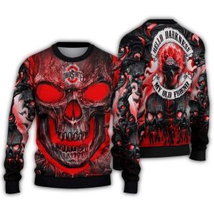 Ohio State Buckeyes Skull Intensity Scarlet Ugly Sweater