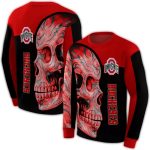 Ohio State Buckeyes Skull Motif All-over Print Sweatshirt