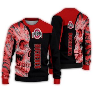 Ohio State Buckeyes Skull Swirl Ugly Sweater