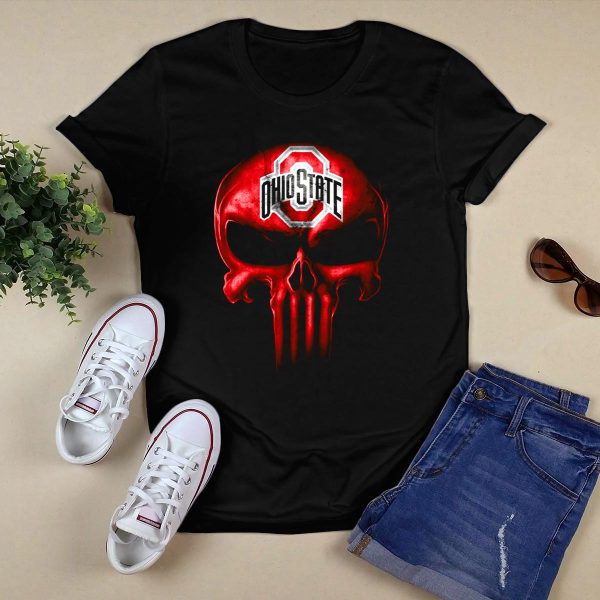 Ohio State Buckeyes Skull T Shirt Black 1
