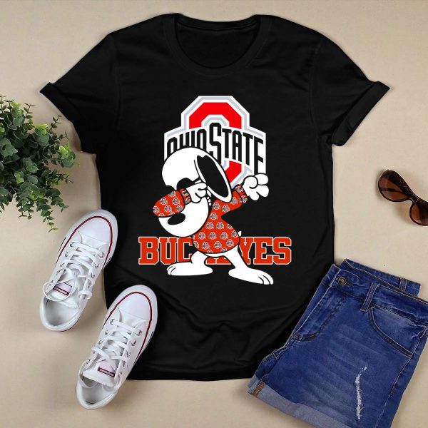 Ohio State Buckeyes Snoopy Dabbing T Shirt Black 1