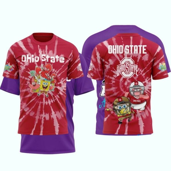 Ohio State Buckeyes Sp0ngeBob SquarePants AOP T Shirt 1