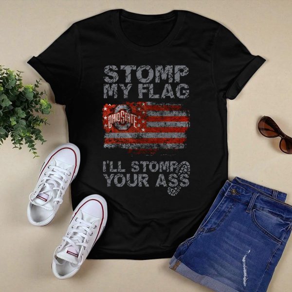 Ohio State Buckeyes Stomp My Flag Ill Stomp Your Ass T Shirt Black 1