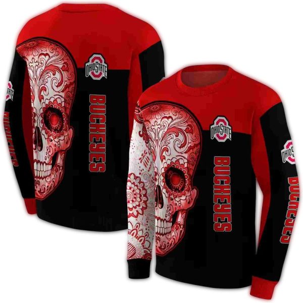 Ohio State Buckeyes Sugar Skull AOP Sweatshirt 1