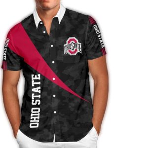 Ohio State Buckeyes Team Camo Hawaiian Shirt
