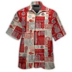 Ohio State Buckeyes Tiki Floral Pattern Hawaiian Shirt