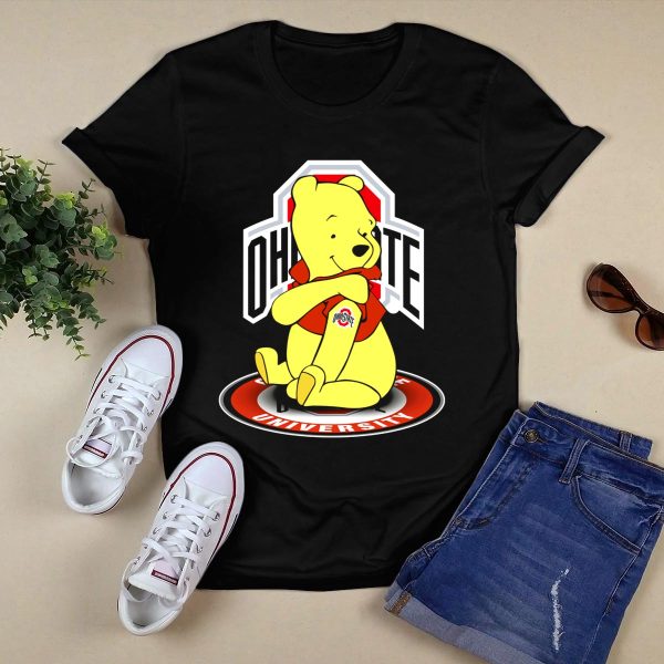 Ohio State Buckeyes Winnie the Pooh University T Shirt Black 1