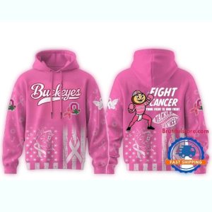 Ohio State Buckeyes Your Fight Is Our Fight Tackle Cancer All-Over Print Hoodie