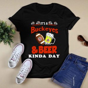 Ohio State Buckeyes And Beer Kinda Day Football Helmet And Mug T Shirt