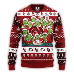 Oklahoma Sooners 12 Grinch Xmas Day Ugly Sweater