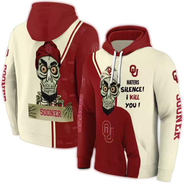 Oklahoma Sooners Achmed Skull AOP Hoodie 1