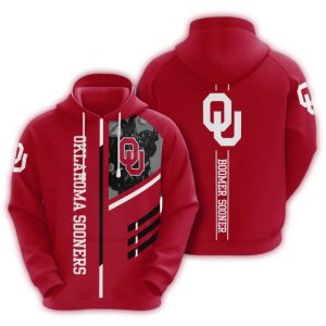 Oklahoma Sooners American Football Stripe All-over Print Hoodie