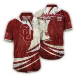 Oklahoma Sooners Big Logo Cream Vintage Hawaiian Shirt