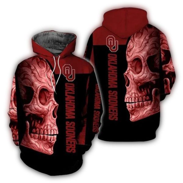 Oklahoma Sooners Big Skull AOP Hoodie 1