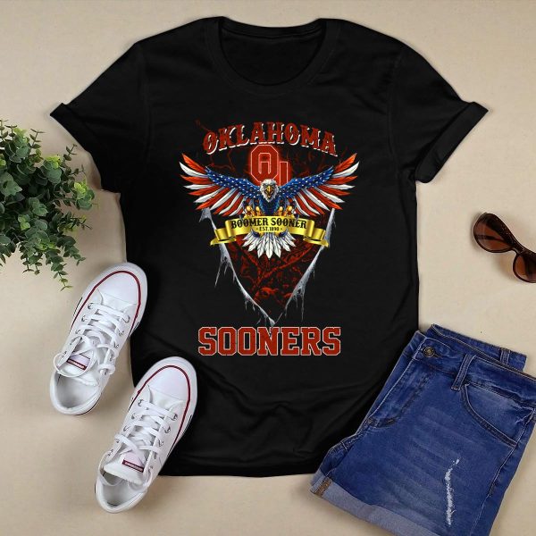 Oklahoma Sooners Boomer Sooner Eagle Est 1890 T Shirt 1
