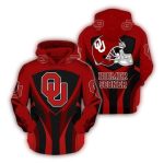 Oklahoma Sooners Boomer Sooner Helmet All-over Print Hoodie