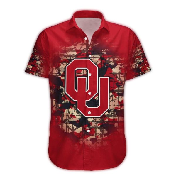 Oklahoma Sooners Camouflage Vintage Hawaiian Shirt 1
