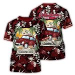 Oklahoma Sooners Camping Summer Vacation Tropical All-over Print T-Shirt