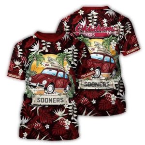 Oklahoma Sooners Camping Summer Vacation Tropical All-over Print T-Shirt