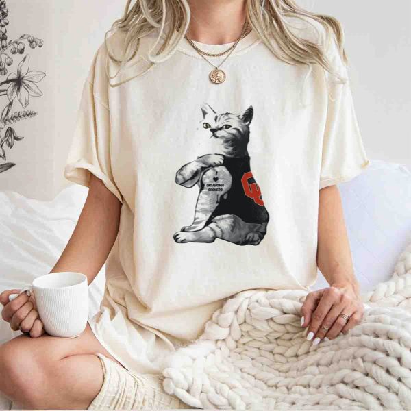Oklahoma Sooners Cat Mascot Wearing Ou T Shirt 1 1