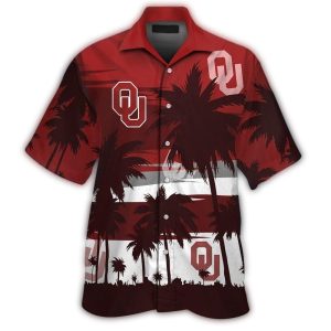 Oklahoma Sooners Coconut Vintage White And Red Hawaiian Shirt