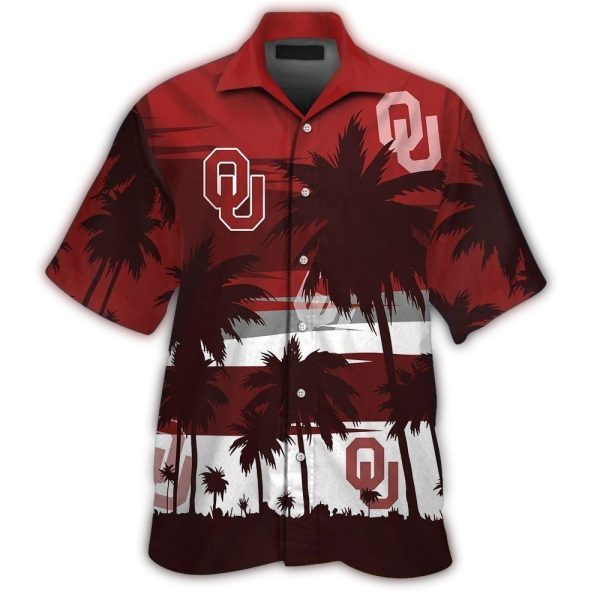 Oklahoma Sooners Coconut Vintage White and Red Hawaiian Shirt 1