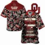 Oklahoma Sooners Family Football Floral Hawaiian Shirt
