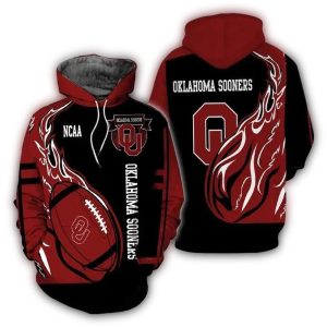Oklahoma Sooners Fireball Heat All-over Print Hoodie
