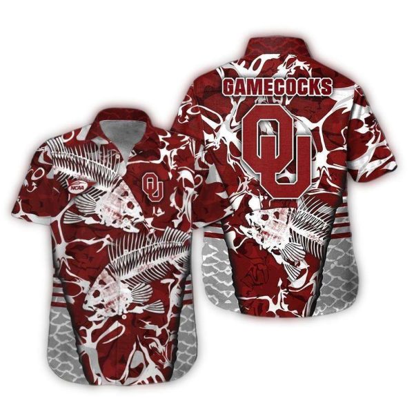 Oklahoma Sooners Fishing Hawaiian Shirt 1