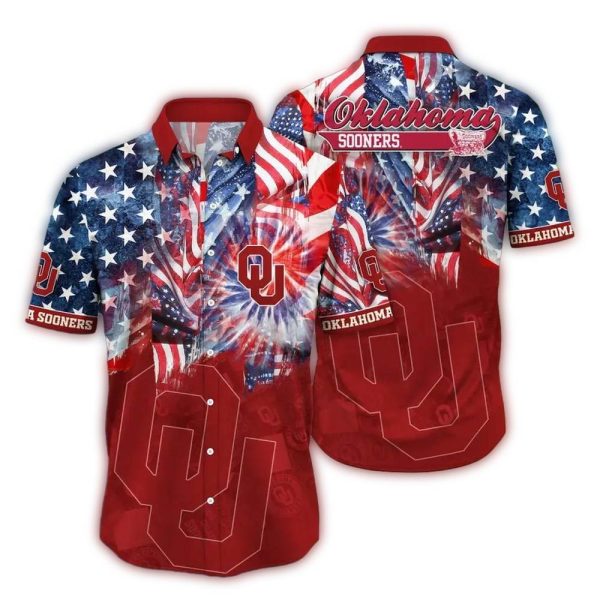 Oklahoma Sooners Flag American Hawaiian Shirt 1