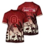 Oklahoma Sooners Flamingo Landscape Vintage All-over Print T-Shirt