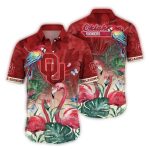 Oklahoma Sooners Flamingo And Parrot Art Hawaiian Shirt