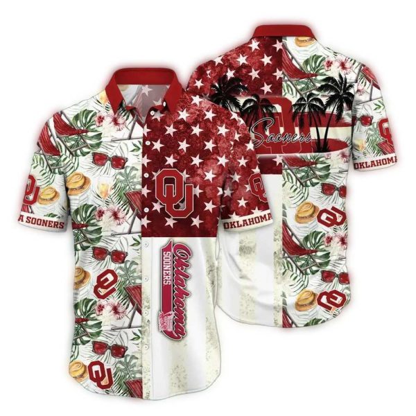 Oklahoma Sooners Floral Flag US Summer Vacation Hawaiian Shirt 1