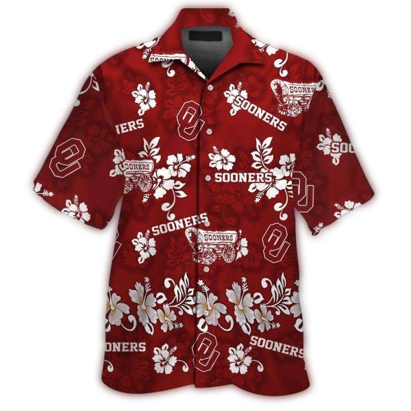 Oklahoma Sooners Floral Flower Retro Hawaiian Shirt 1