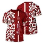 Oklahoma Sooners Floral Flower Stripe White All-over Print T-Shirt