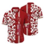 Oklahoma Sooners Floral Flower Stripe White Hawaiian Shirt