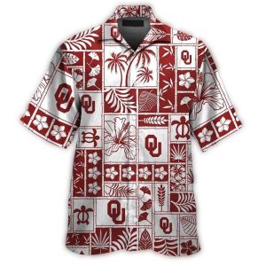 Oklahoma Sooners Floral Flower Turtle Pattern Retro Hawaiian Shirt